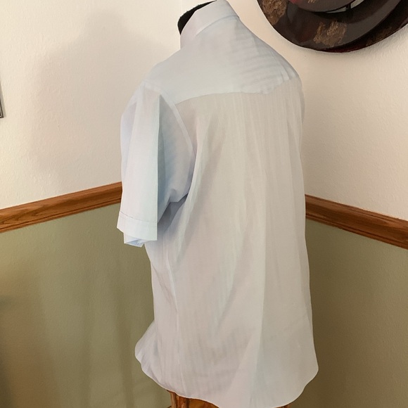 Ely Cattleman Pale Blue Western Pearl Snap Short Sleeve Shirt L/16.5 - Picture 4 of 6